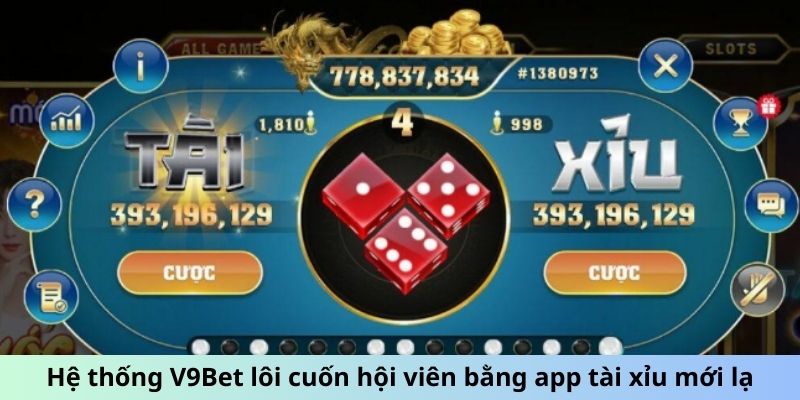 Hệ thống V9Bet lôi cuốn hội viên bằng app tài xỉu mới lạ